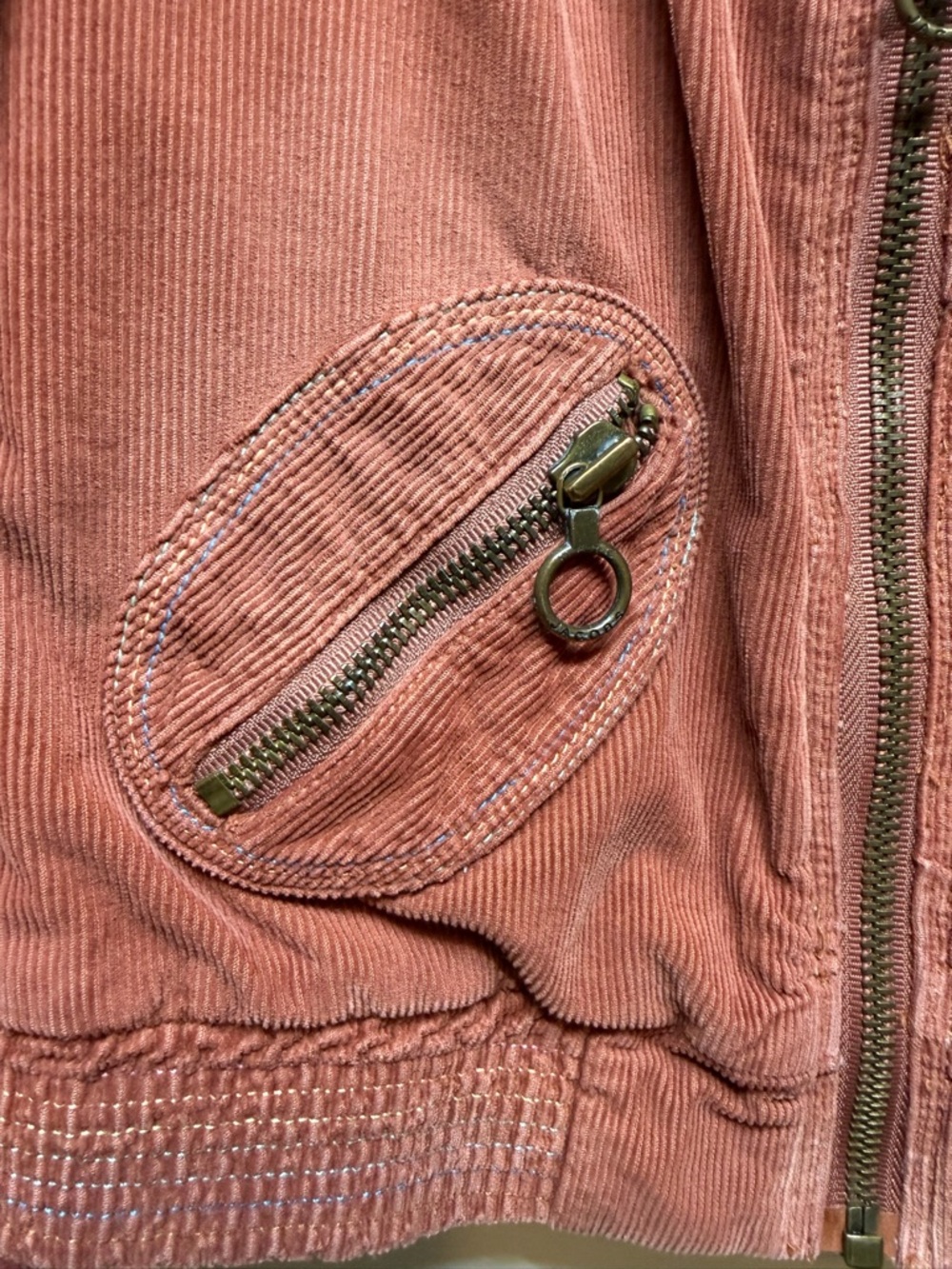 Marc Jacobs Vintage Corduroy Bomber Jacket Puff Sleeve Full Zip Rust Orange 6 - Picture 4 of 9